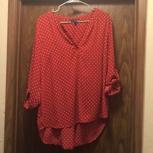 Red and White Polka Dot Blouse